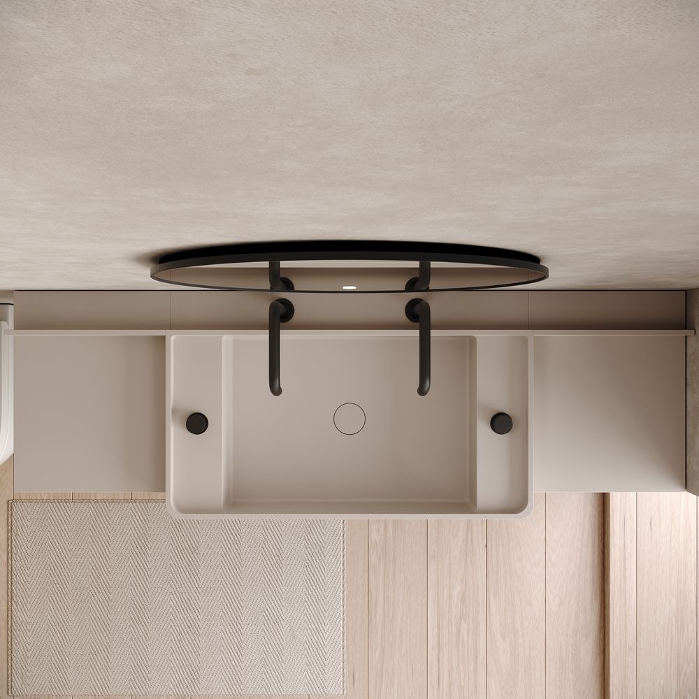 KT-6525 Modern Minimalist Solid Surface Wall-Mounted Basin