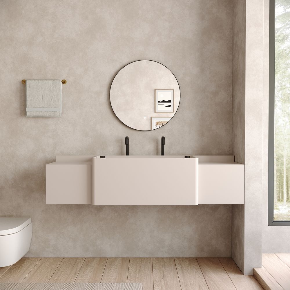 KT-6525 Modern Minimalist Solid Surface Wall-Mounted Basin