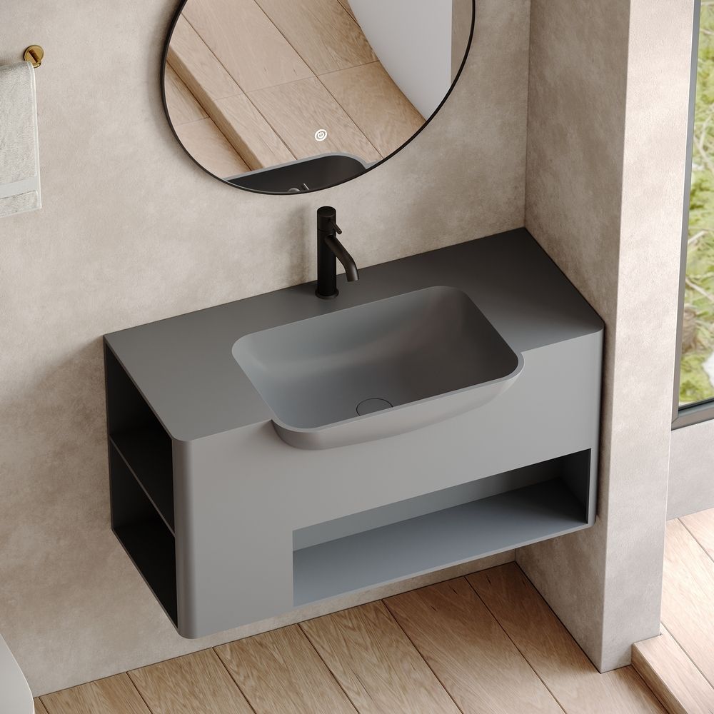 KT-6527 Minimalist Versatile Solid Surface Wall-Mounted Wash Basin