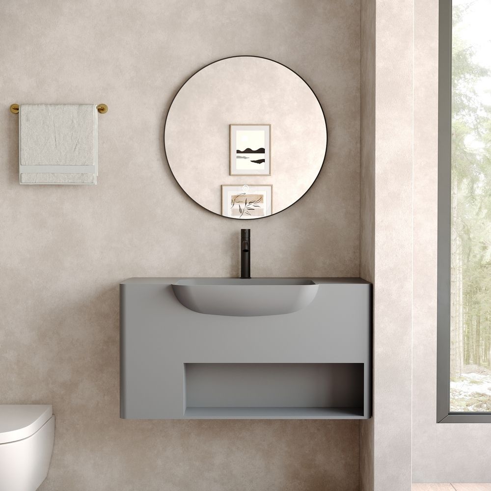 KT-6527 Minimalist Versatile Solid Surface Wall-Mounted Wash Basin