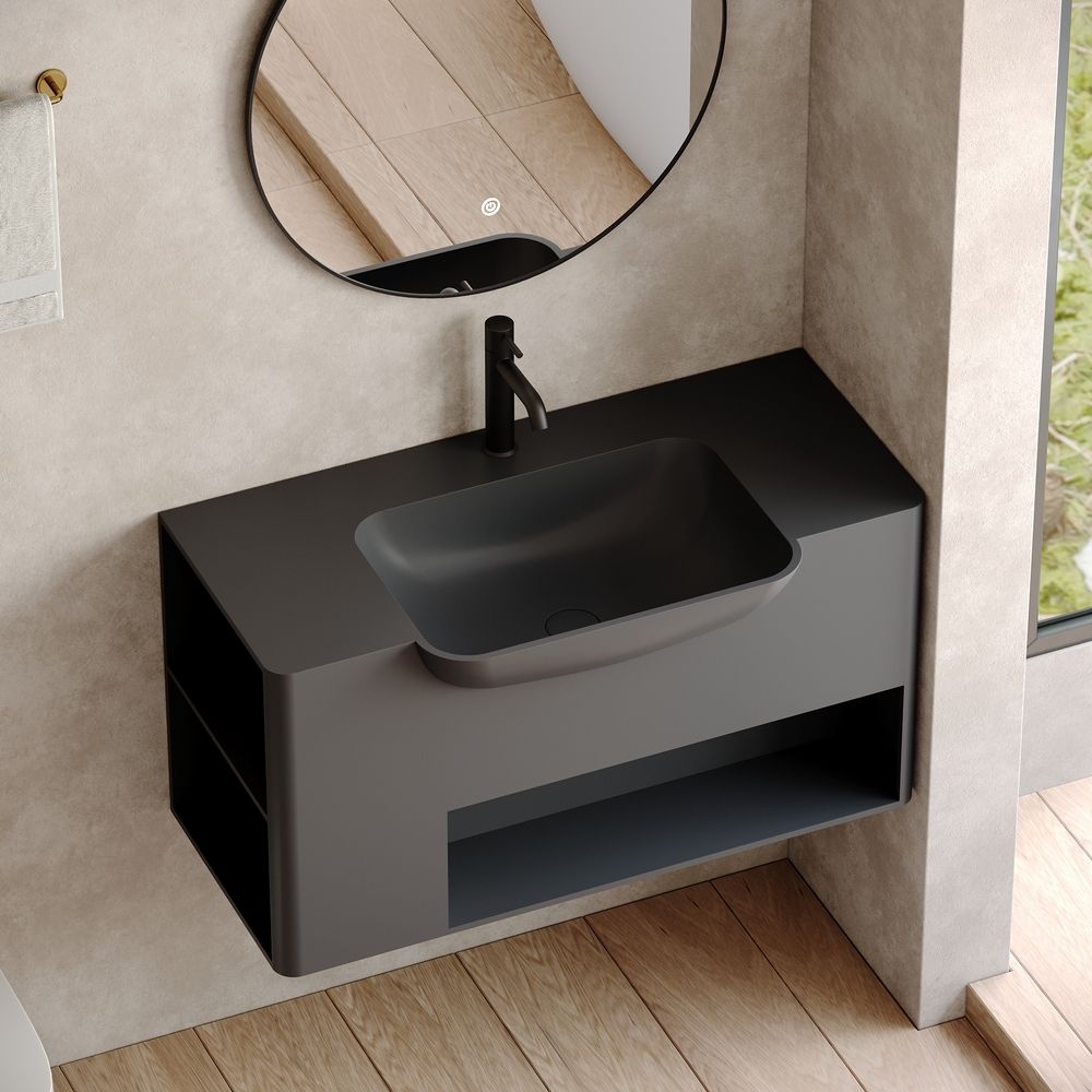 KT-6527 Minimalist Versatile Solid Surface Wall-Mounted Wash Basin