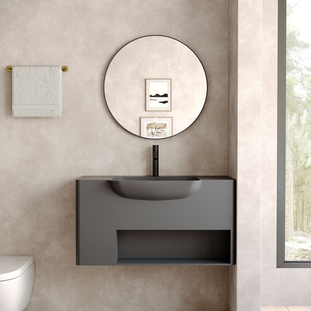 KT-6527 Minimalist Versatile Solid Surface Wall-Mounted Wash Basin