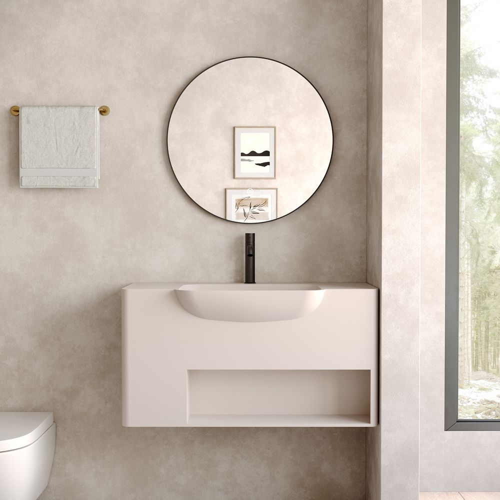 KT-6527 Minimalist Versatile Solid Surface Wall-Mounted Wash Basin
