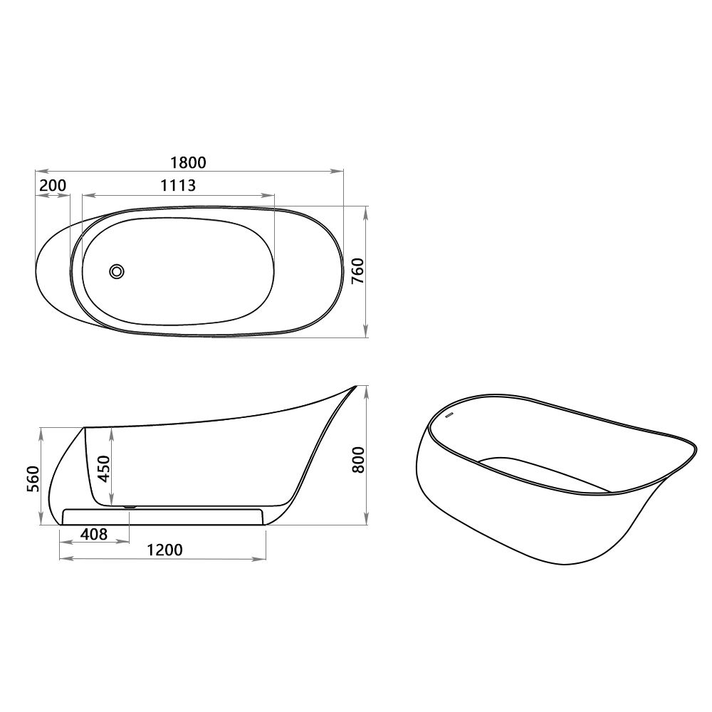 KT - 8410 Artistic Design Solid Surface Freestanding Bathtub