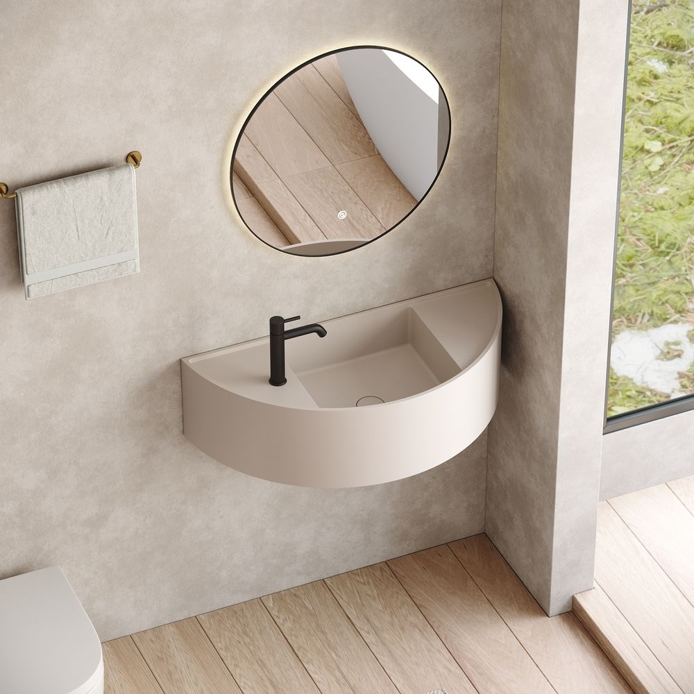 Easy Cleaning with a Solid Surface Wall-Mounted Basin