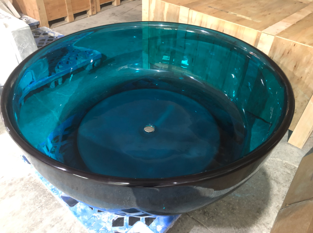 Luxury Transparent Resin Round Bathtub