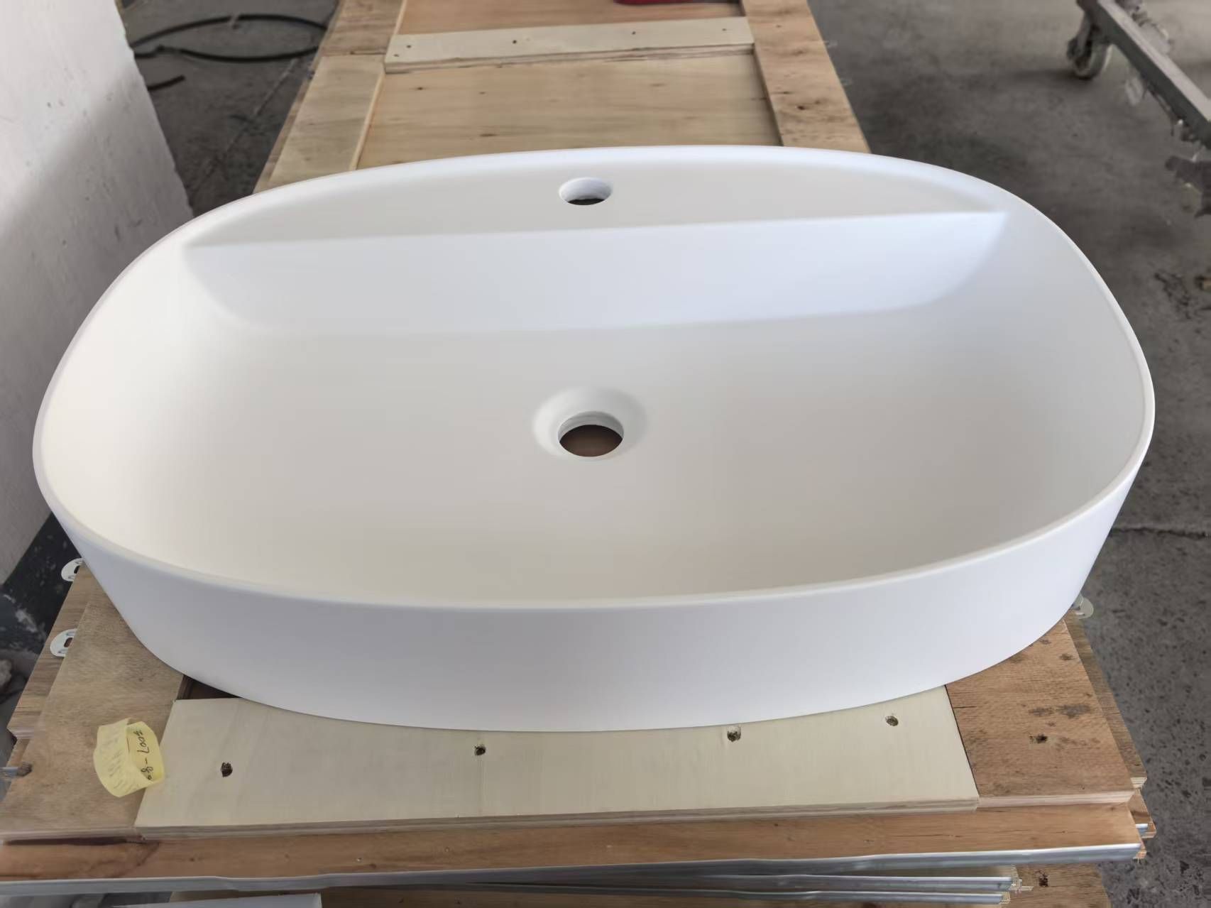 Matte White Solid Surface Countertop Basin