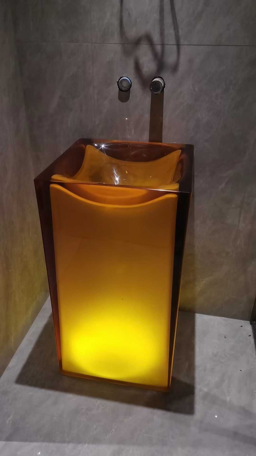 Transparent Resin Freestanding Wash Basin