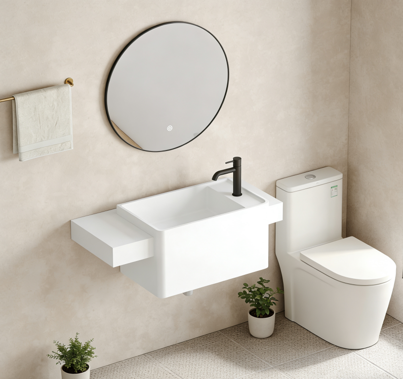 Solid Surface Wall-Mounted Basins: Simple Look, Strong Performance