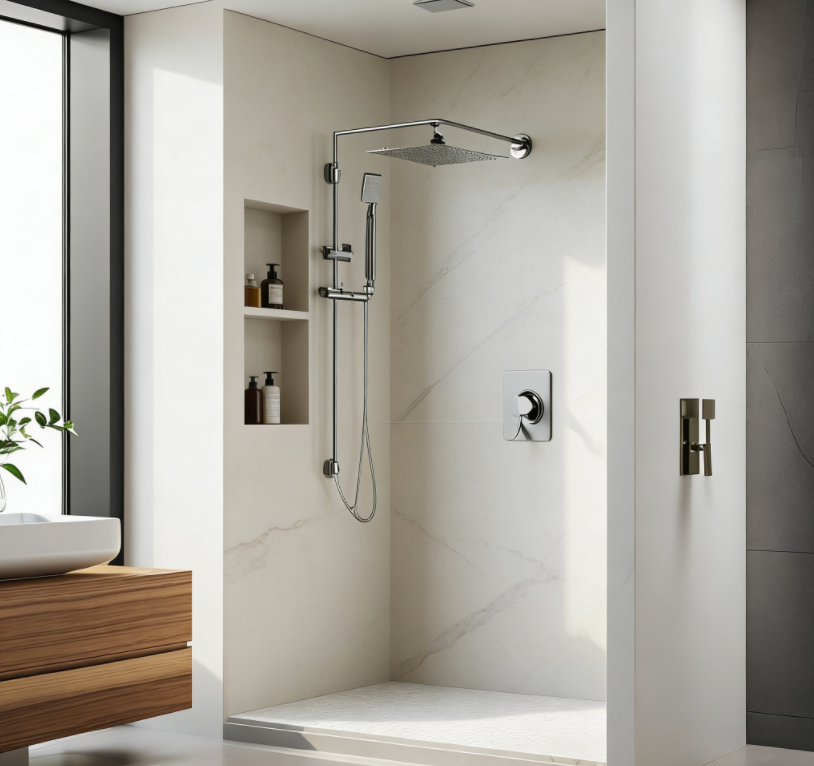 A Cleaner Bathroom Starts With Solid Surface Shower Panels