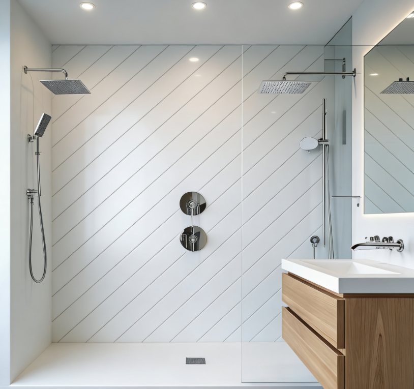 A Cleaner, Safer Bathroom With Solid Surface Shower Wall Panels