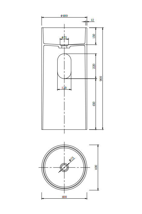 KT-3001 Gilded Texture Artificial Stone Pedestal Wash Basin