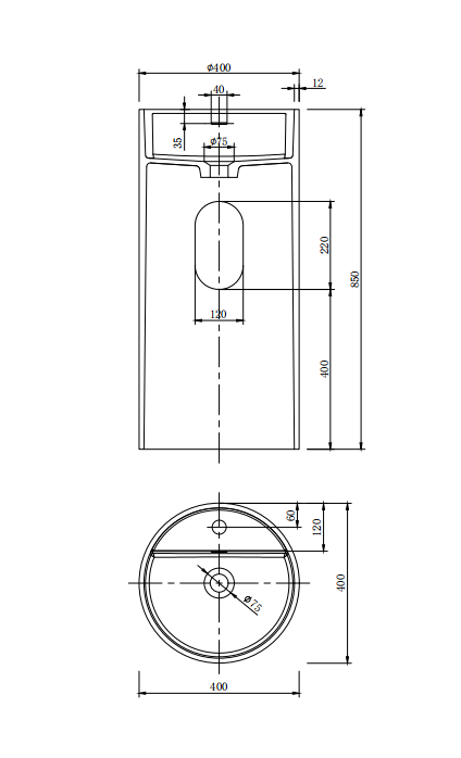 KT-3002 Italian Minimalist Yellow Artificial Stone Pedestal Basin
