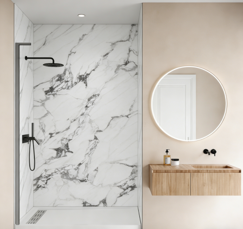 Artificial Stone Shower Wall Panels – B2B France: 7 Steps to Cut Bathroom Renovation Costs by 30 % with Engineered Stone Shower Panels