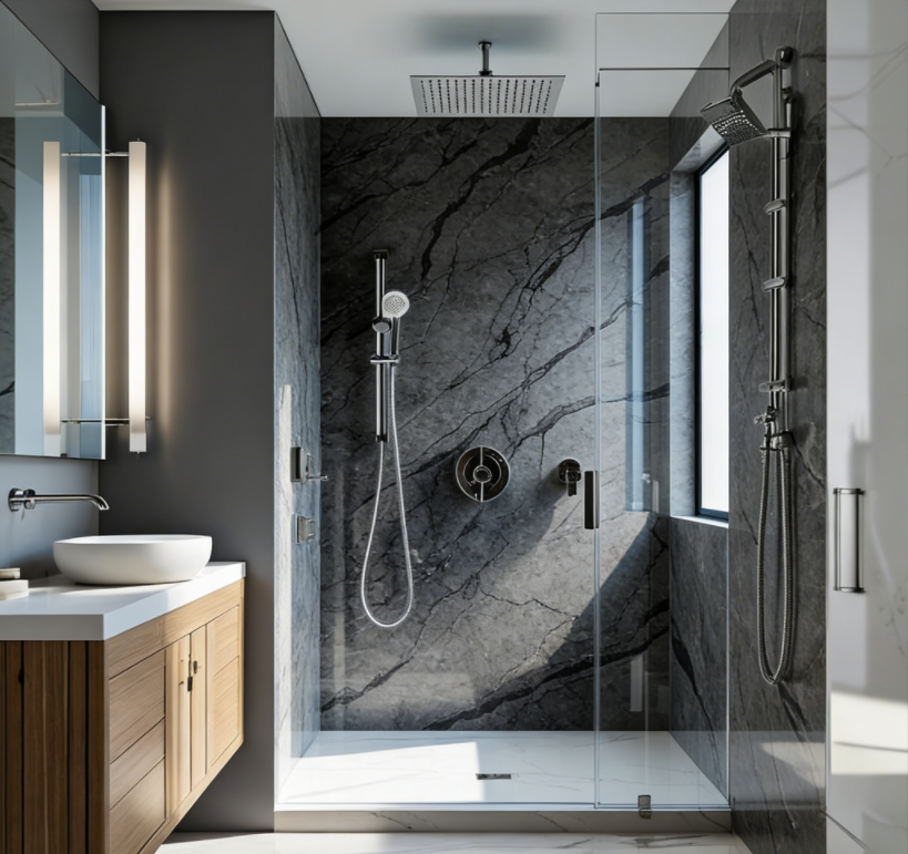 Shower Enclosure Artificial Stone Wall Panels – UAE B2B Construction Materials: 7 Cost-Saving Tactics for Developers Sourcing Engineered Stone Shower Walls in 2025