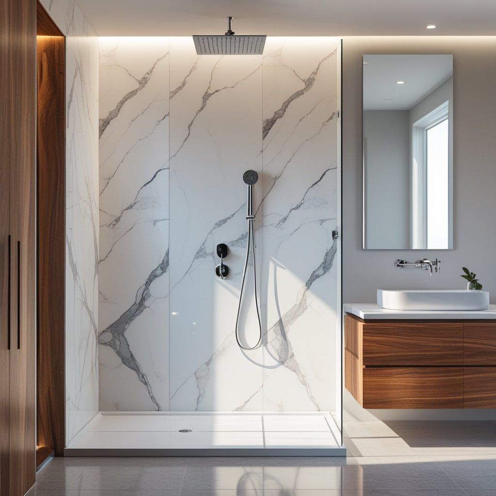 Artificial Stone Shower Enclosure Wall Panels – Engineered Stone Bathroom Cladding UAE: 7 Proven Ways Dubai Contractors Cut 5-Star Hotel Fit-Out Costs by 18 %