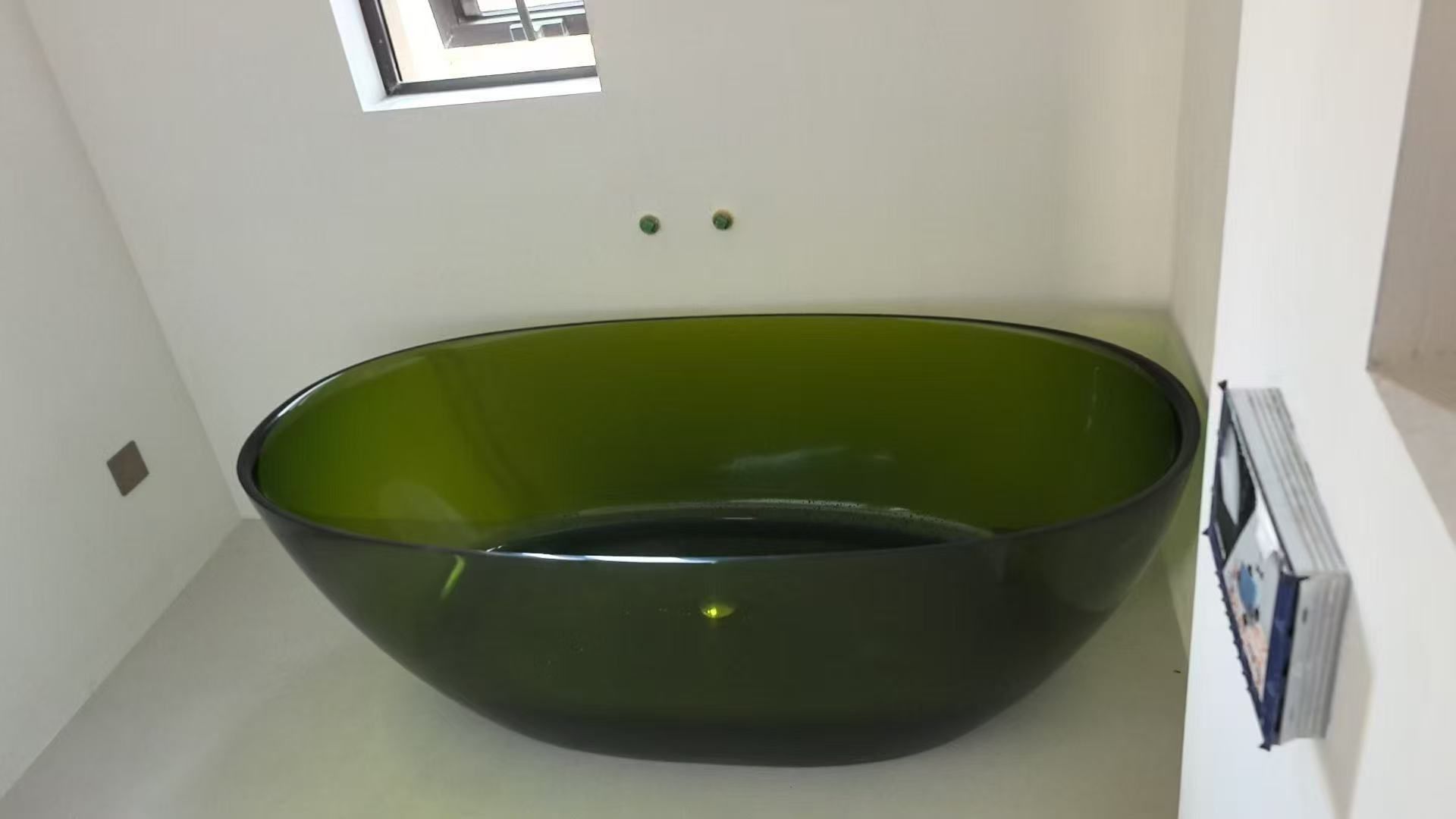 Olive green translucent resin bathtub