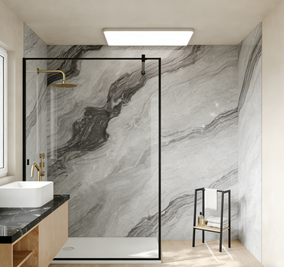 Artificial Stone Shower Enclosure Wall Panels – Artificial Stone Shower Wall Panels & Solid Surface Shower Wall Panels: How Portuguese B2B Developers Cut Construction Costs by 30 % with Stone-Resin Shower Wall Panels in 2025