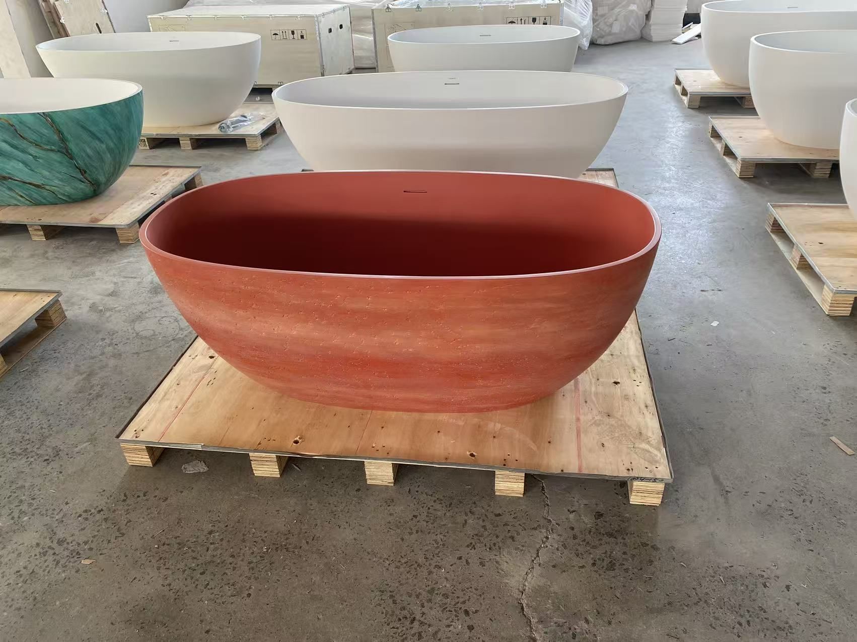 KT-8101 solid surface travertine bathtub