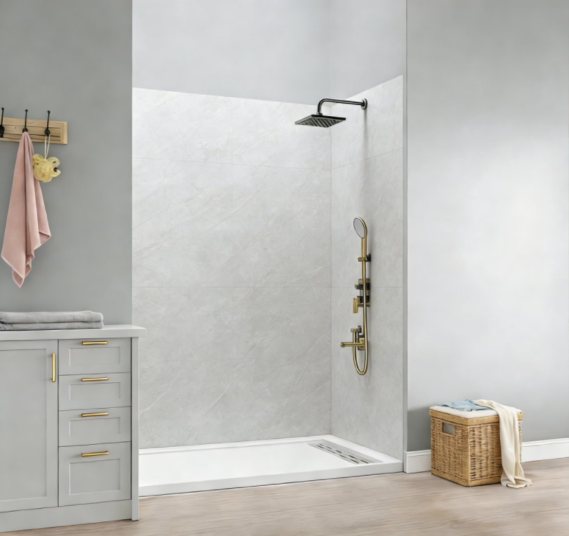 Commercial Shower Enclosure Engineered Stone Wall Panels – Bathroom Wall Cladding Egypt: 5 Proven Ways Cairo Developers Cut Fit-Out Costs by 18 % with Solid Surface Shower Walls