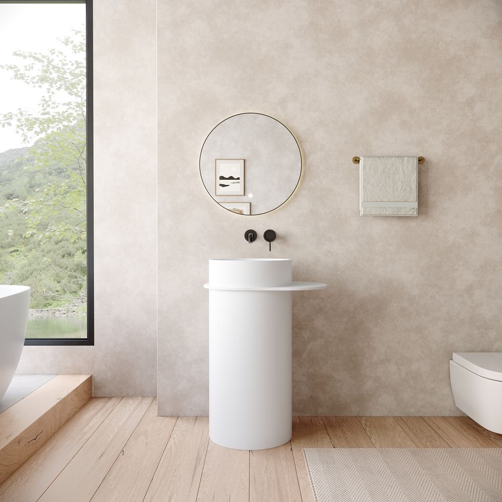 KT-6529 Minimalist Solid Surface Pedestal Basin