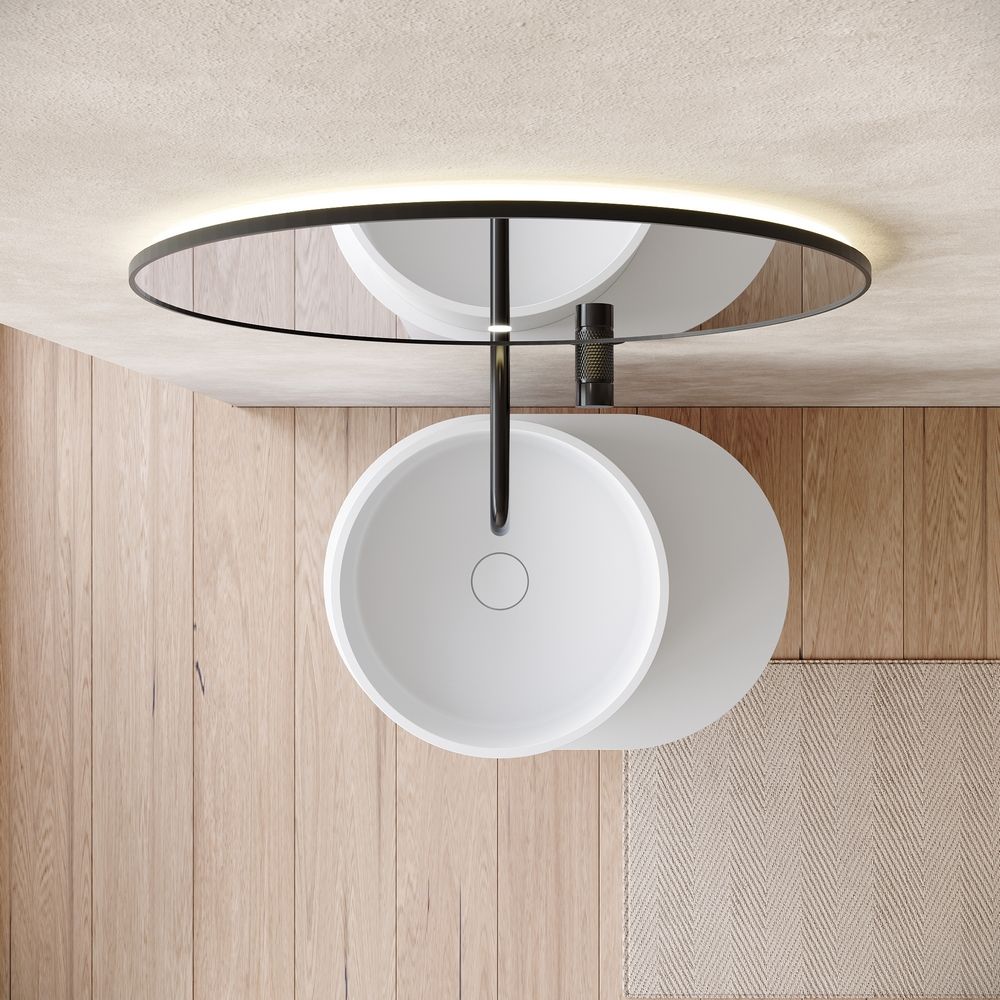 KT-6529 Minimalist Solid Surface Pedestal Basin