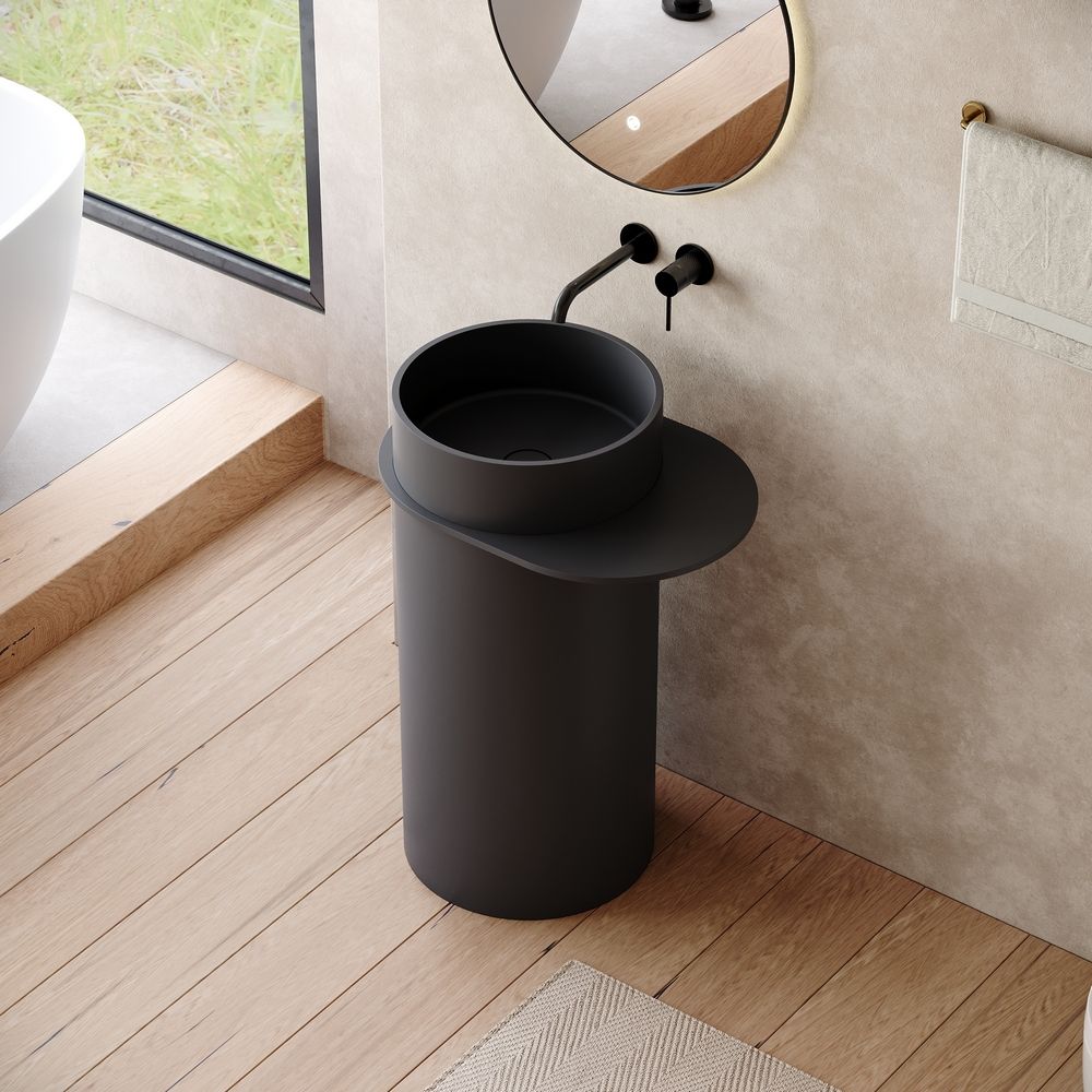 KT-6529 Minimalist Solid Surface Pedestal Basin