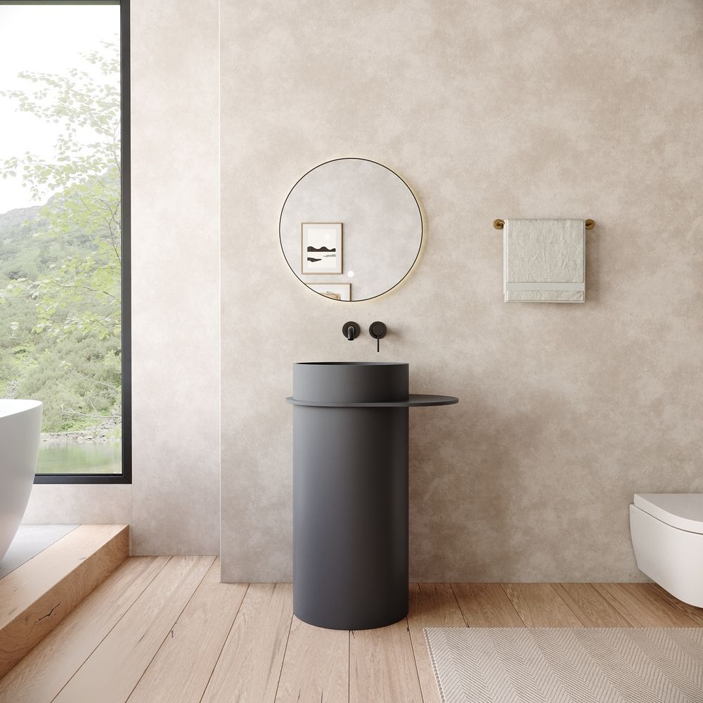 KT-6529 Minimalist Solid Surface Pedestal Basin