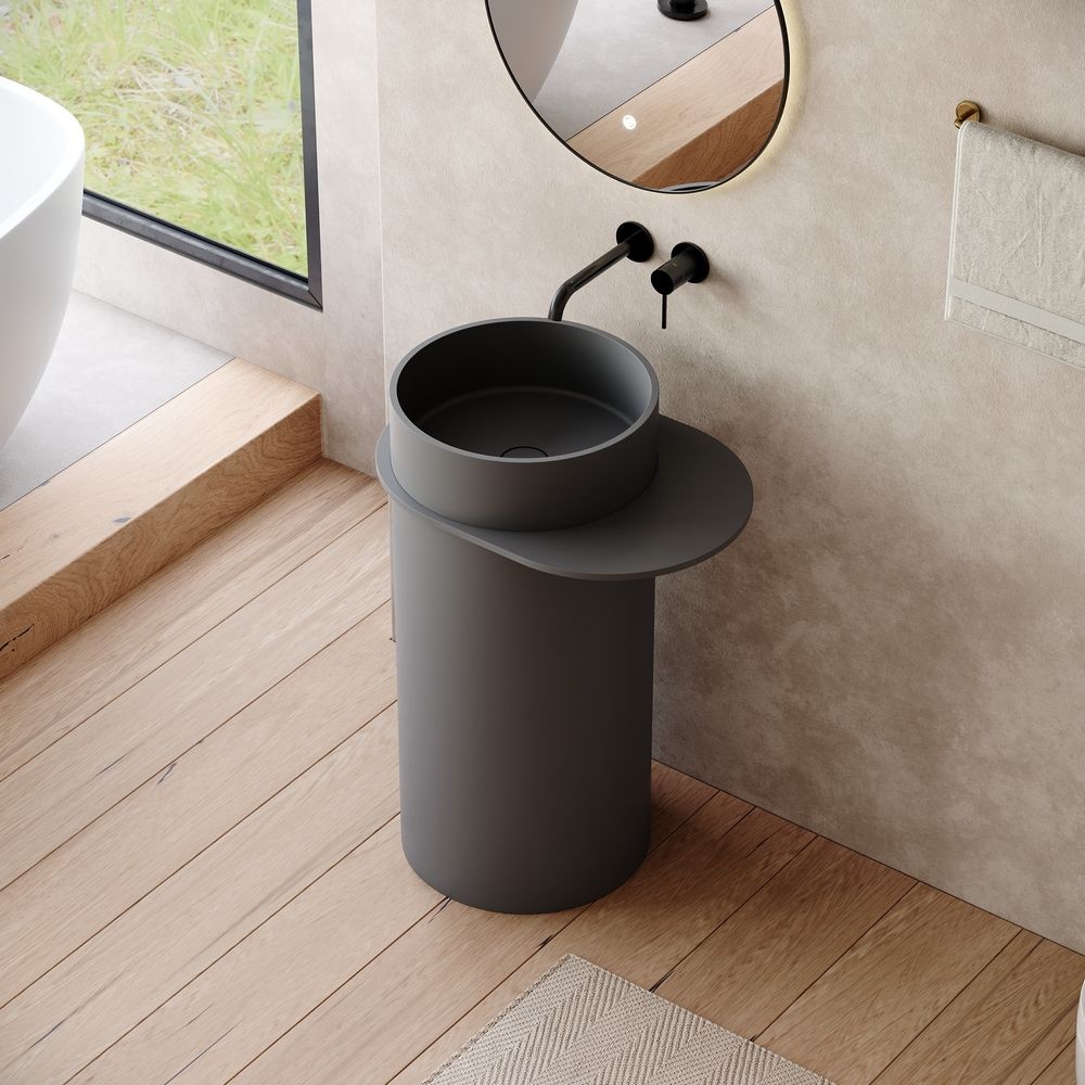 KT-6529 Minimalist Solid Surface Pedestal Basin
