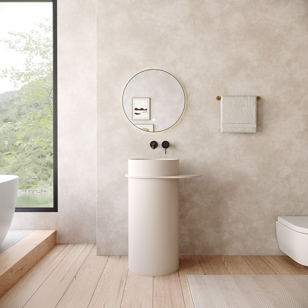 KT-6529 Minimalist Solid Surface Pedestal Basin