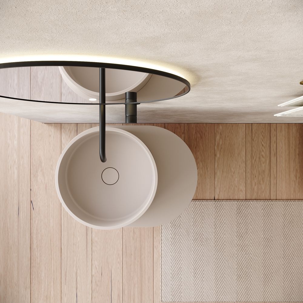 KT-6529 Minimalist Solid Surface Pedestal Basin