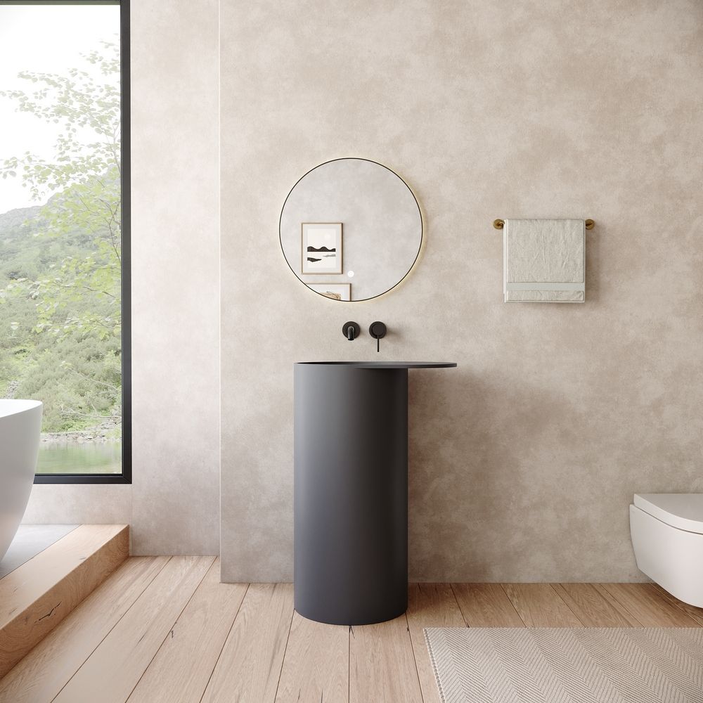 KT-6530 One-Piece Solid Surface Pedestal Basin