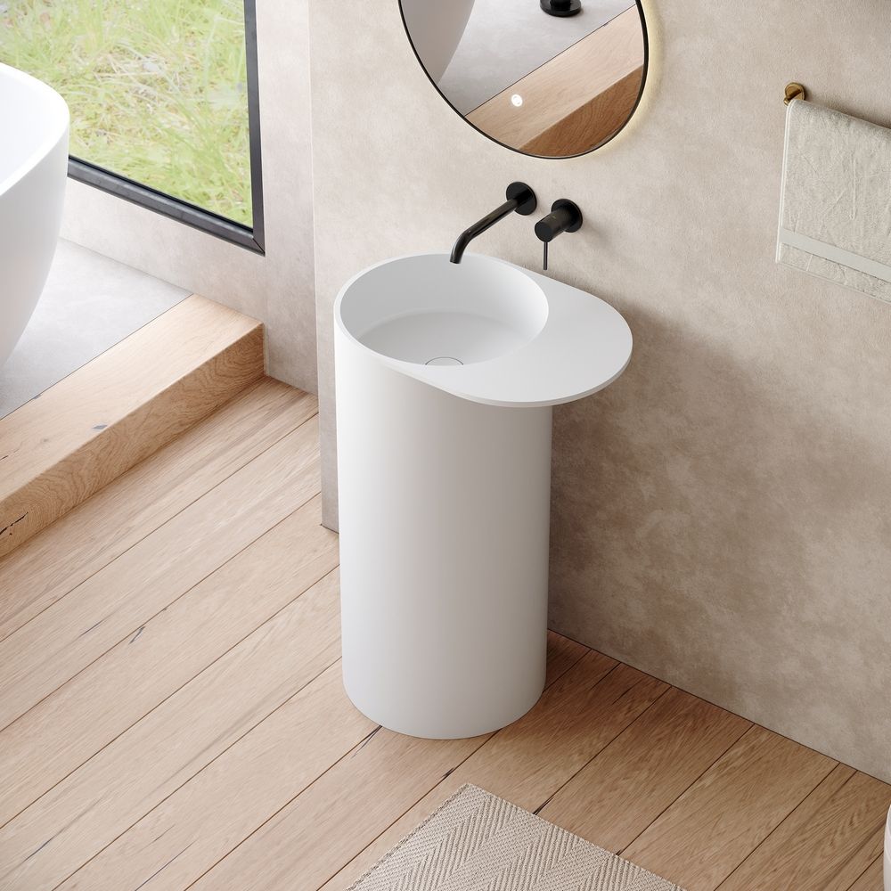 KT-6530 One-Piece Solid Surface Pedestal Basin