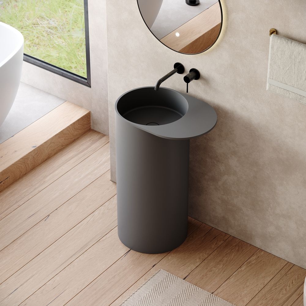 KT-6530 One-Piece Solid Surface Pedestal Basin