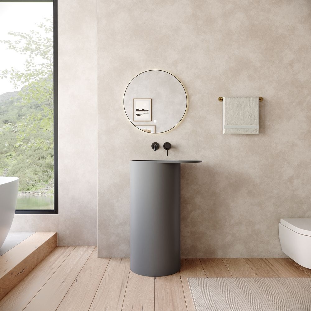 KT-6530 One-Piece Solid Surface Pedestal Basin