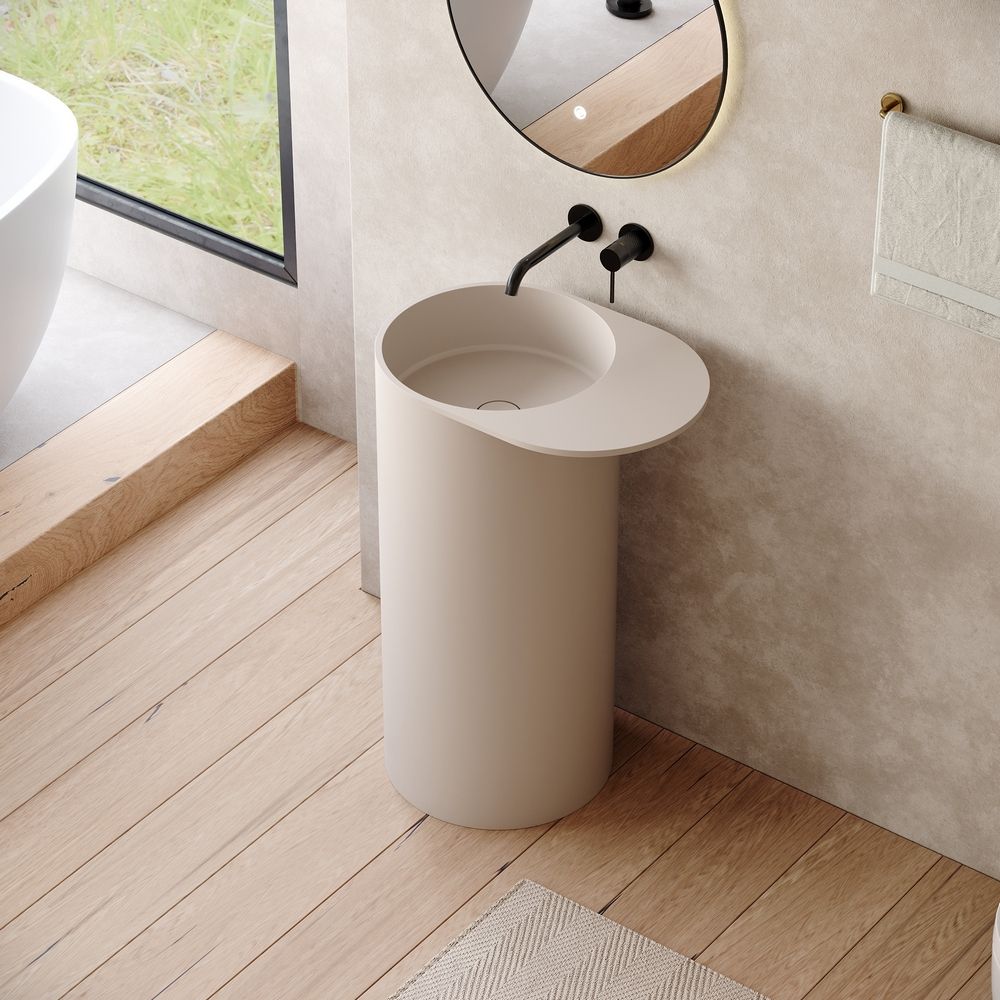 KT-6530 One-Piece Solid Surface Pedestal Basin