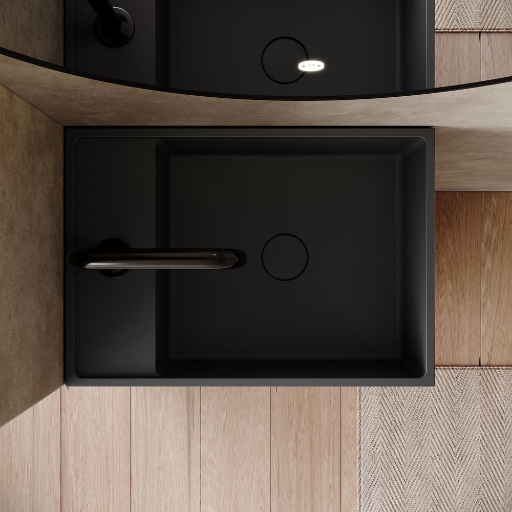 KT-6532 Solid Surface Pedestal Basin with Storage