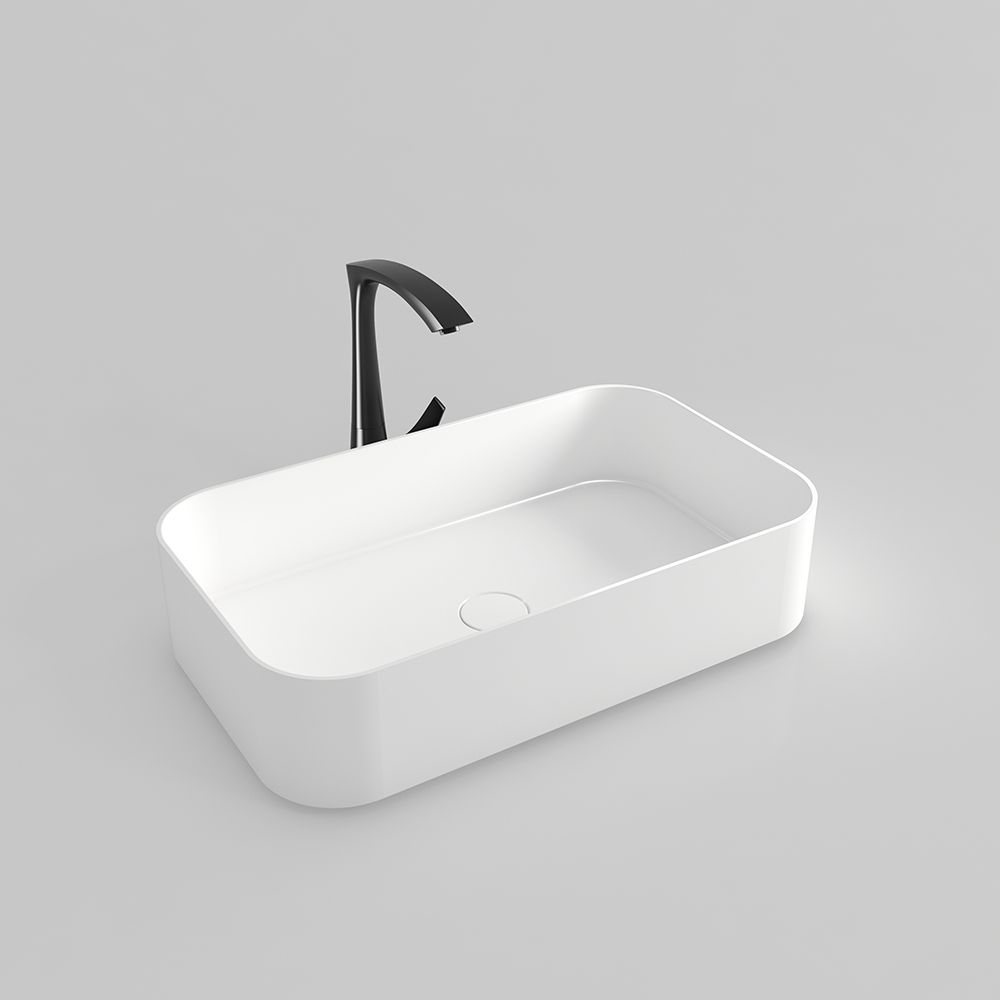 KTX004 Terrazzo Bathroom Rectangular Counter Top Basin