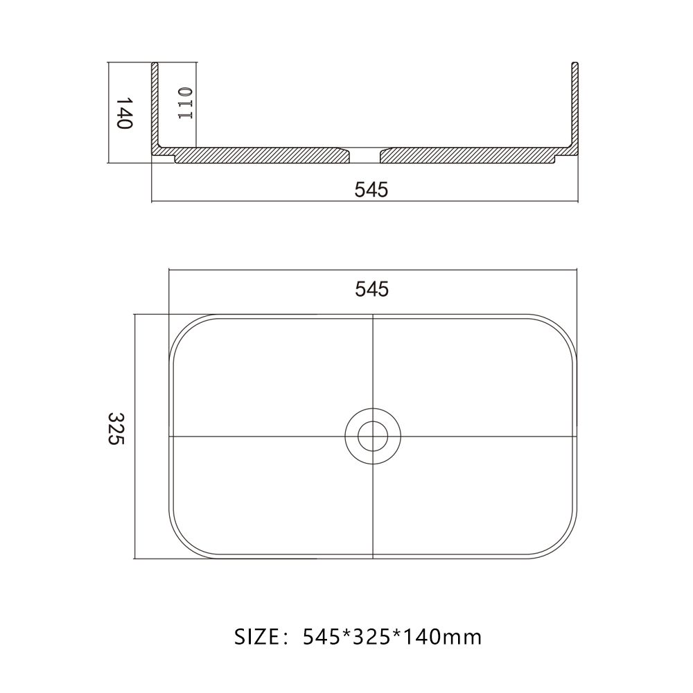 KTX004 Terrazzo Bathroom Rectangular Counter Top Basin