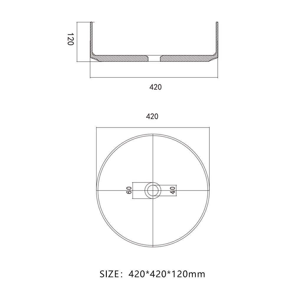 KTX006 Table Top Basin Round Shaped Terrazzo Sink Basin