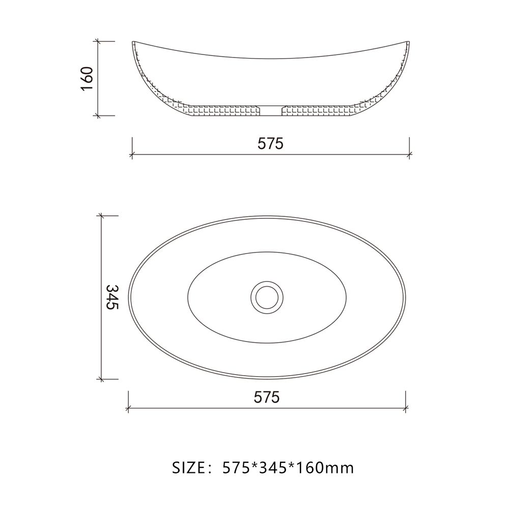 KTX017 Terrazzo Sink Custom Made Oval Countertop Basin