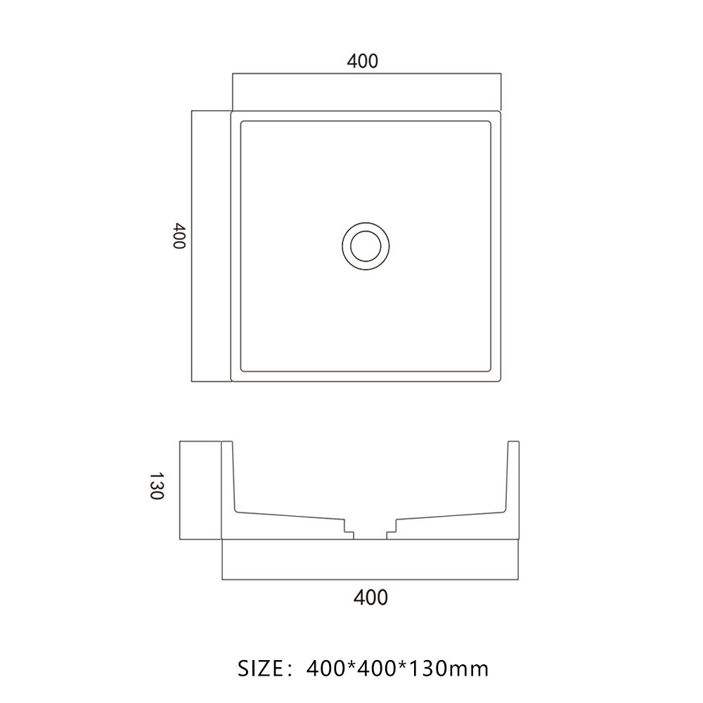 KTX025 Square Stone Basin Countertop Terrazzo Vessel Sink