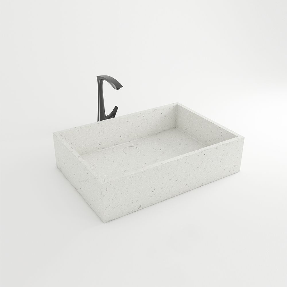 KTX026 Terrazzo Countertop Wash Basin Rectangular Vessel Sink