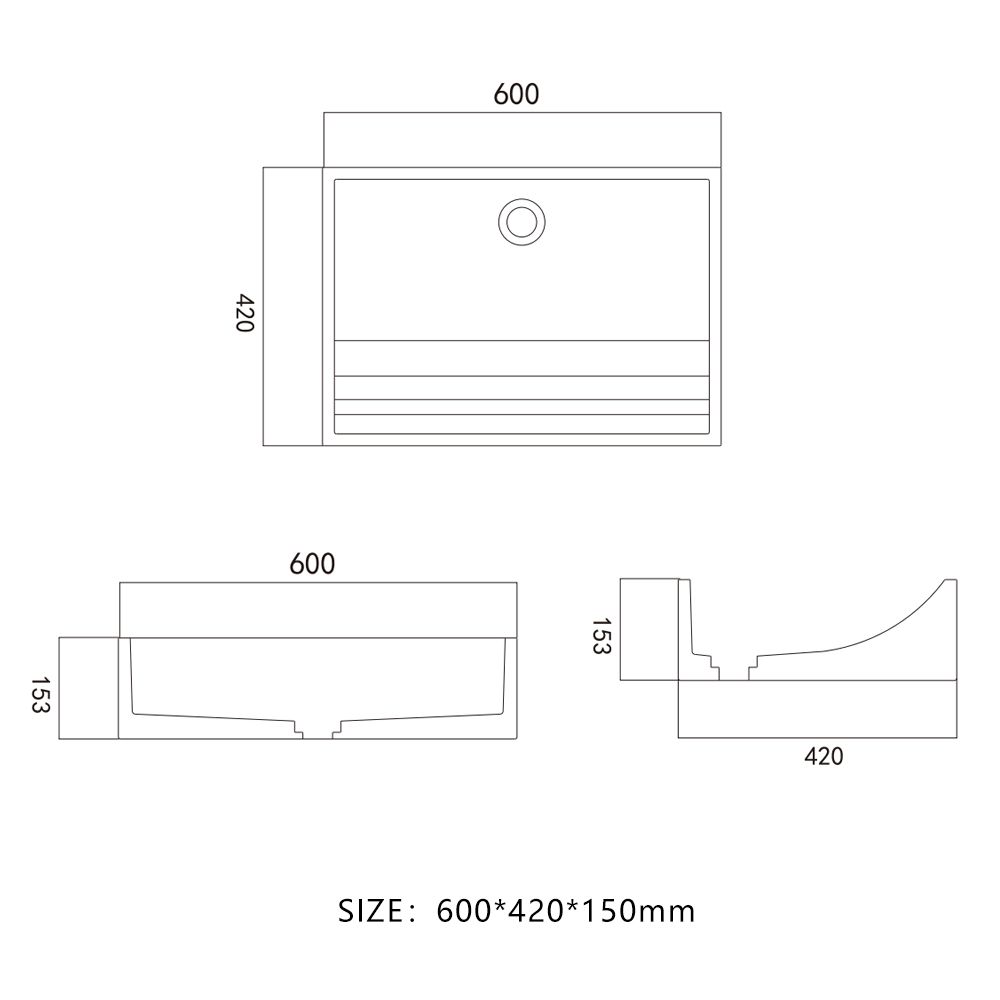 KTX026 Terrazzo Countertop Wash Basin Rectangular Vessel Sink