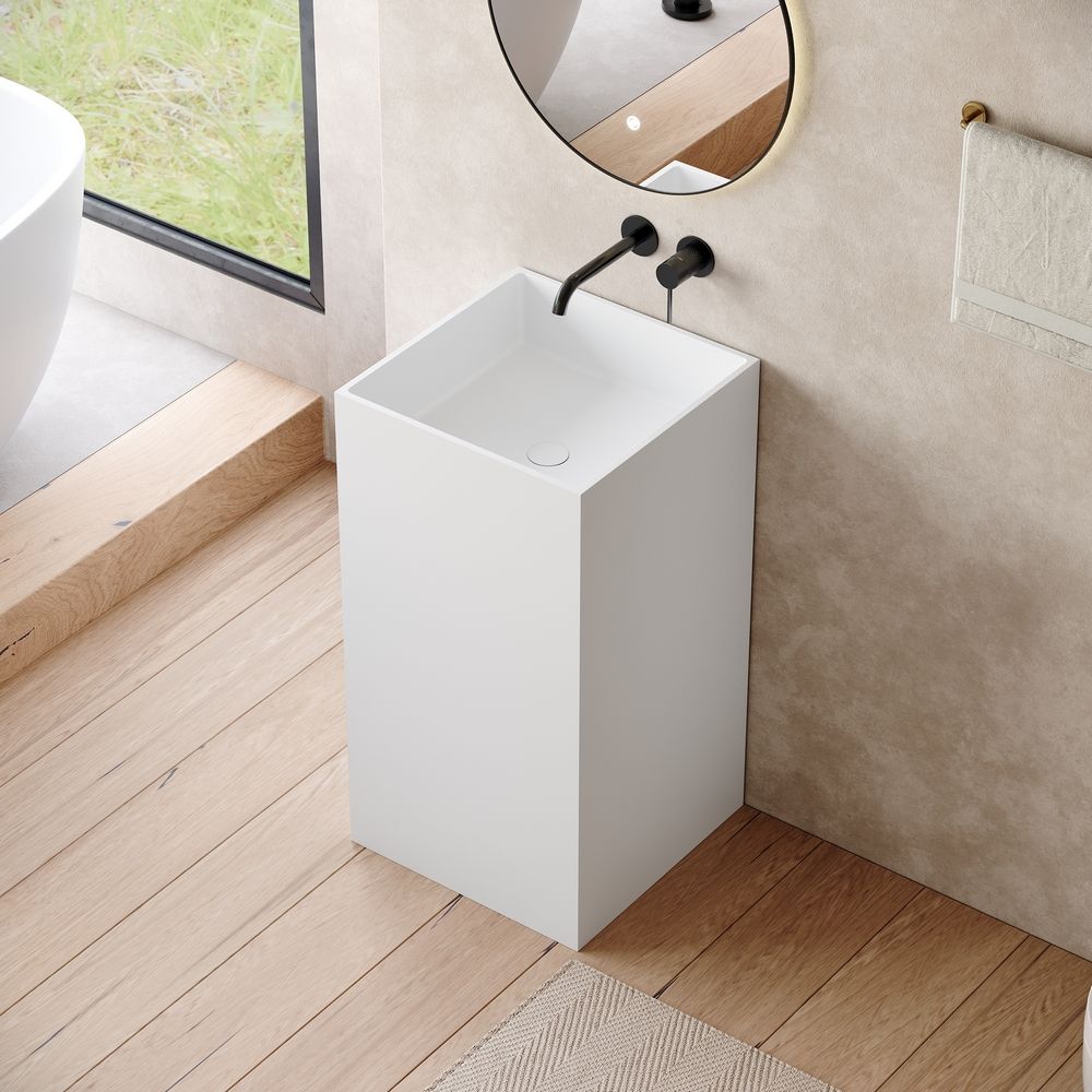 KT-6542 Minimalist Solid Surface Pedestal Basin