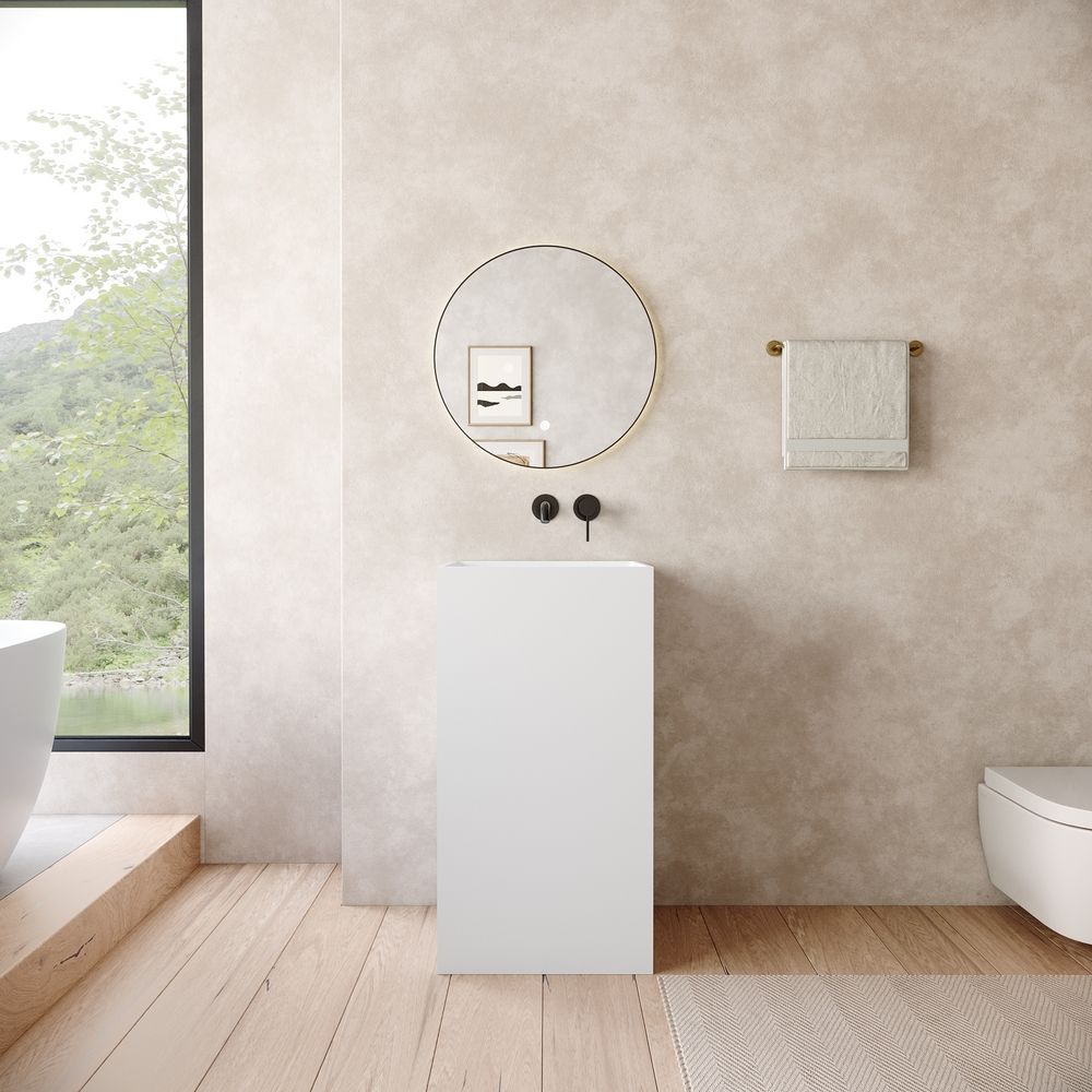 KT-6542 Minimalist Solid Surface Pedestal Basin