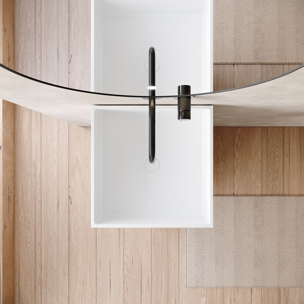 KT-6542 Minimalist Solid Surface Pedestal Basin