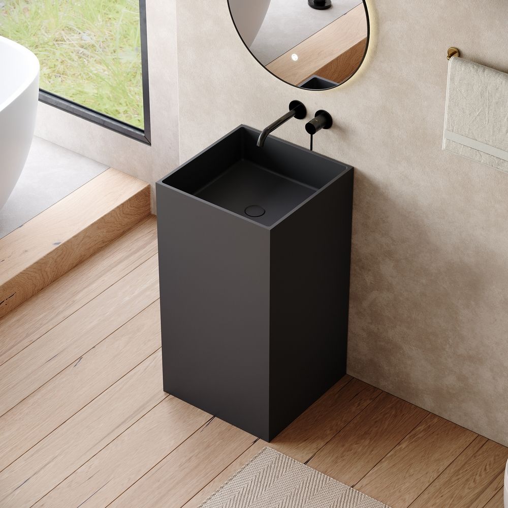 KT-6542 Minimalist Solid Surface Pedestal Basin
