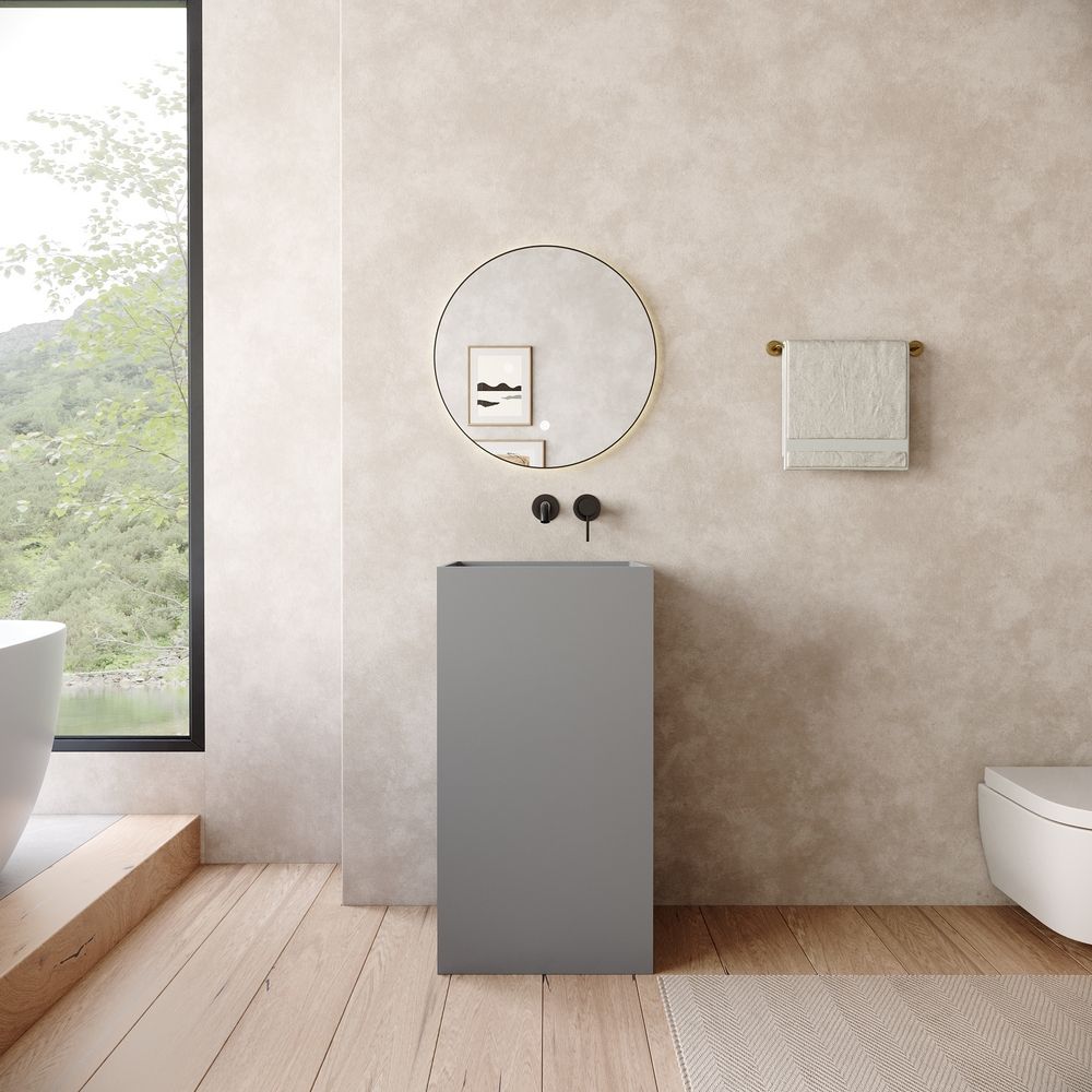 KT-6542 Minimalist Solid Surface Pedestal Basin