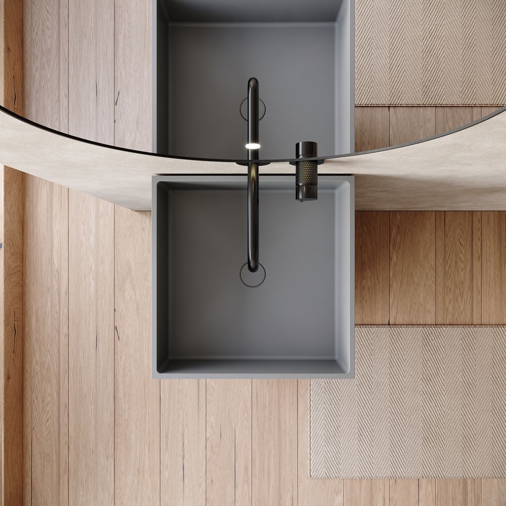 KT-6542 Minimalist Solid Surface Pedestal Basin